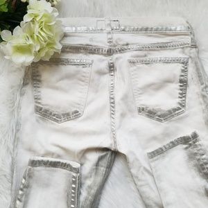 Current/Elliot stiletto jeans in washed out silver